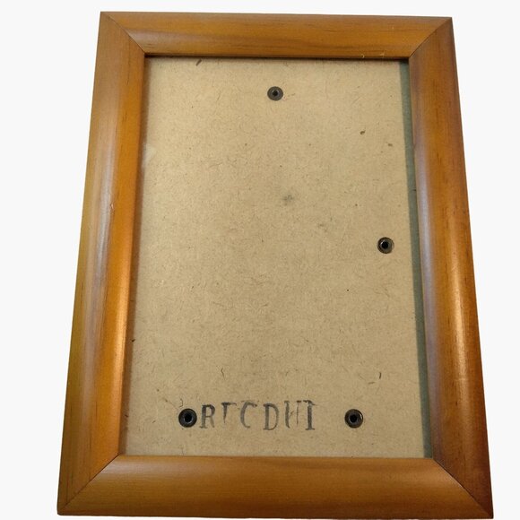 Wood Picture Frame brown 5x7 Photo Easel Back Wall Mount Vintage Desktop Office - Picture 4 of 6